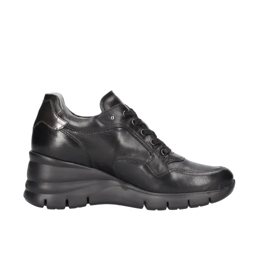 SCARPE NERO GIARDINI DONNA SNEAKER PELLE GUANTO NERO I411480D100  