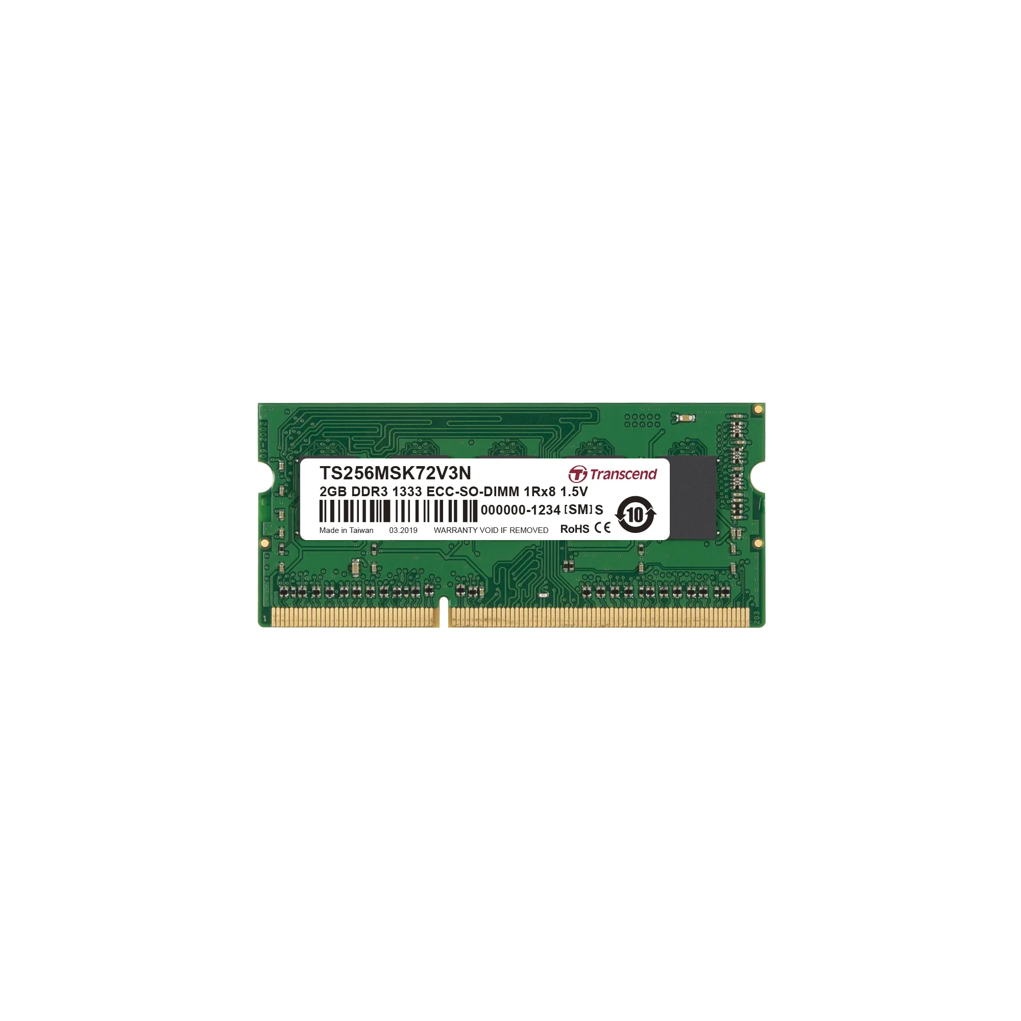 Scheda RAM Da tavolo, server Transcend 2 GB, 1333Mbit/s