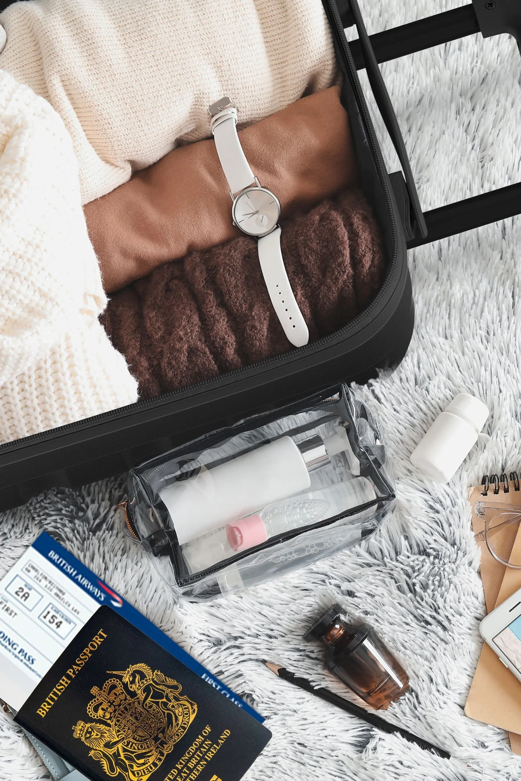 Set da 2 valigie da viaggio grandi A quadri in e piccola rigida per bagaglio a mano