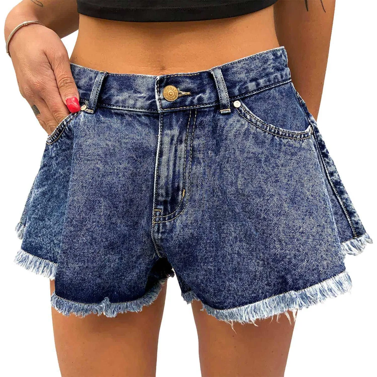 Short Denim Ruota Frangiata CHIARA Donna ONLY