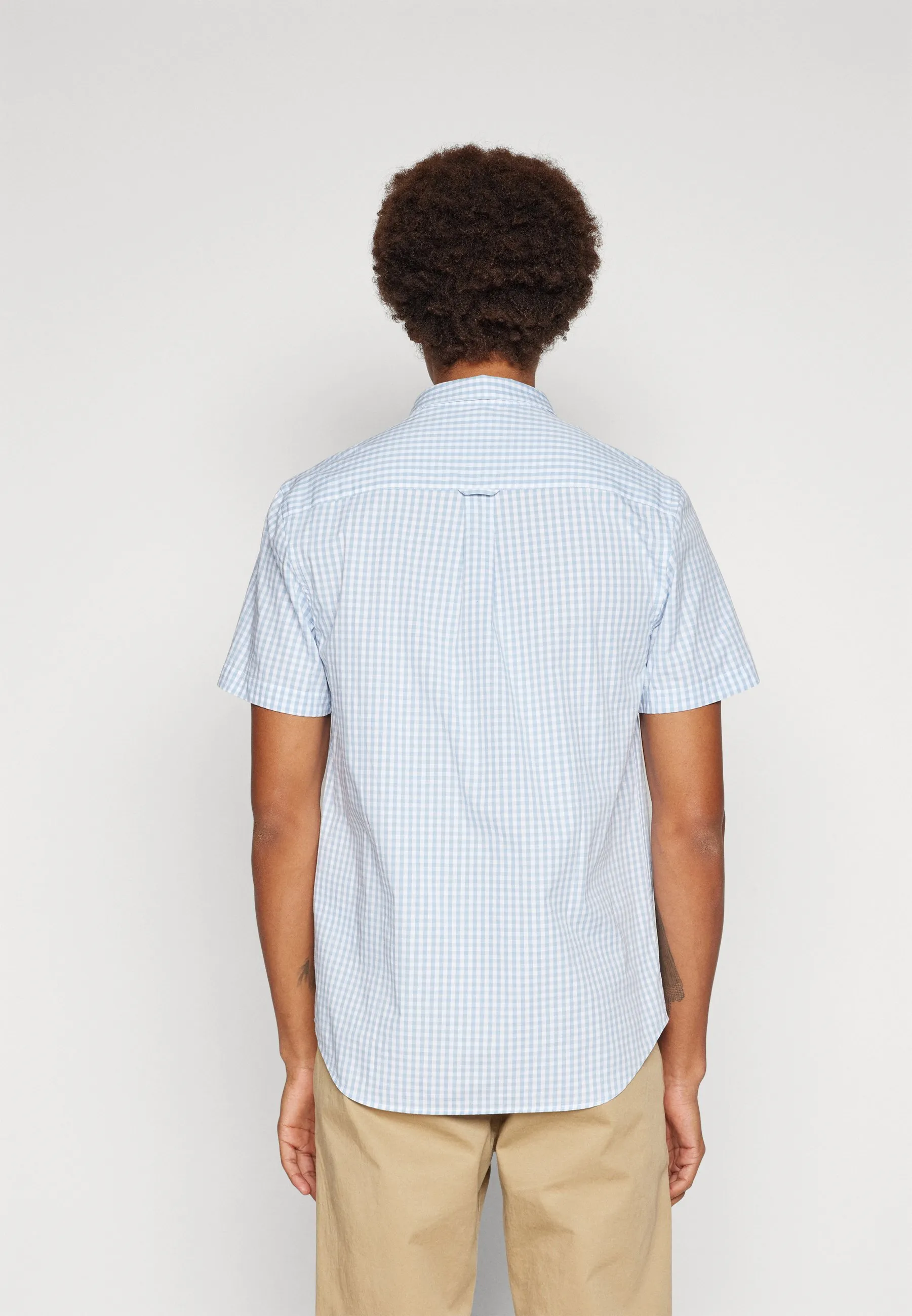 SHORT SLEEVE SLIM FIT GINGHAM SHIRT - Camicia