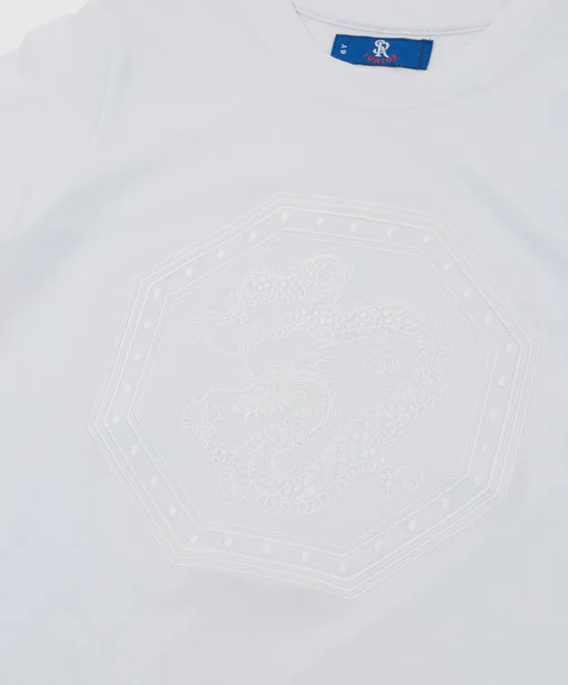 Stefano Ricci T-shirt bianca per bambini con ricamo YNH7200050803