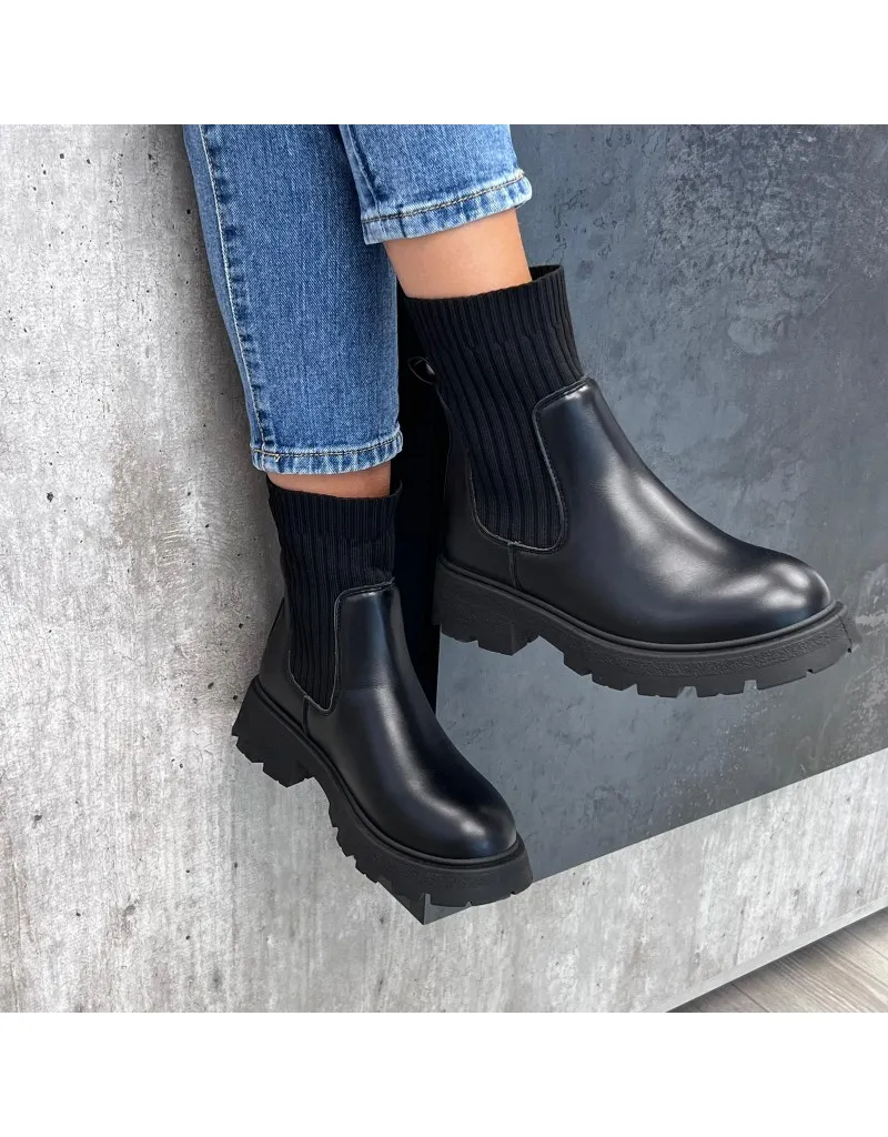 STIVALETTO CALZINO NERO