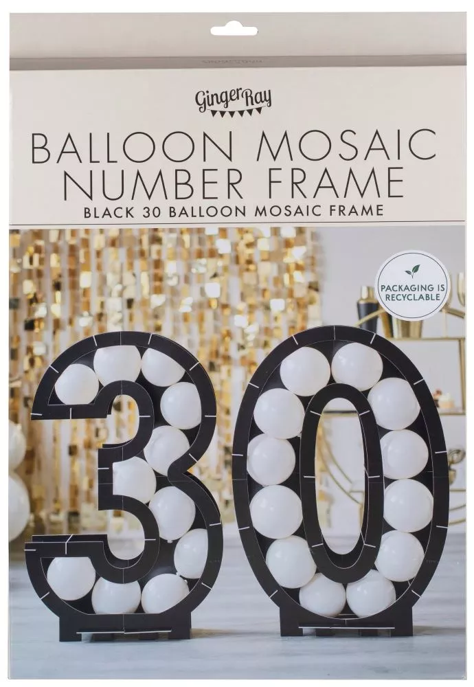 Supporto per palloncini in bianco e nero numero 30