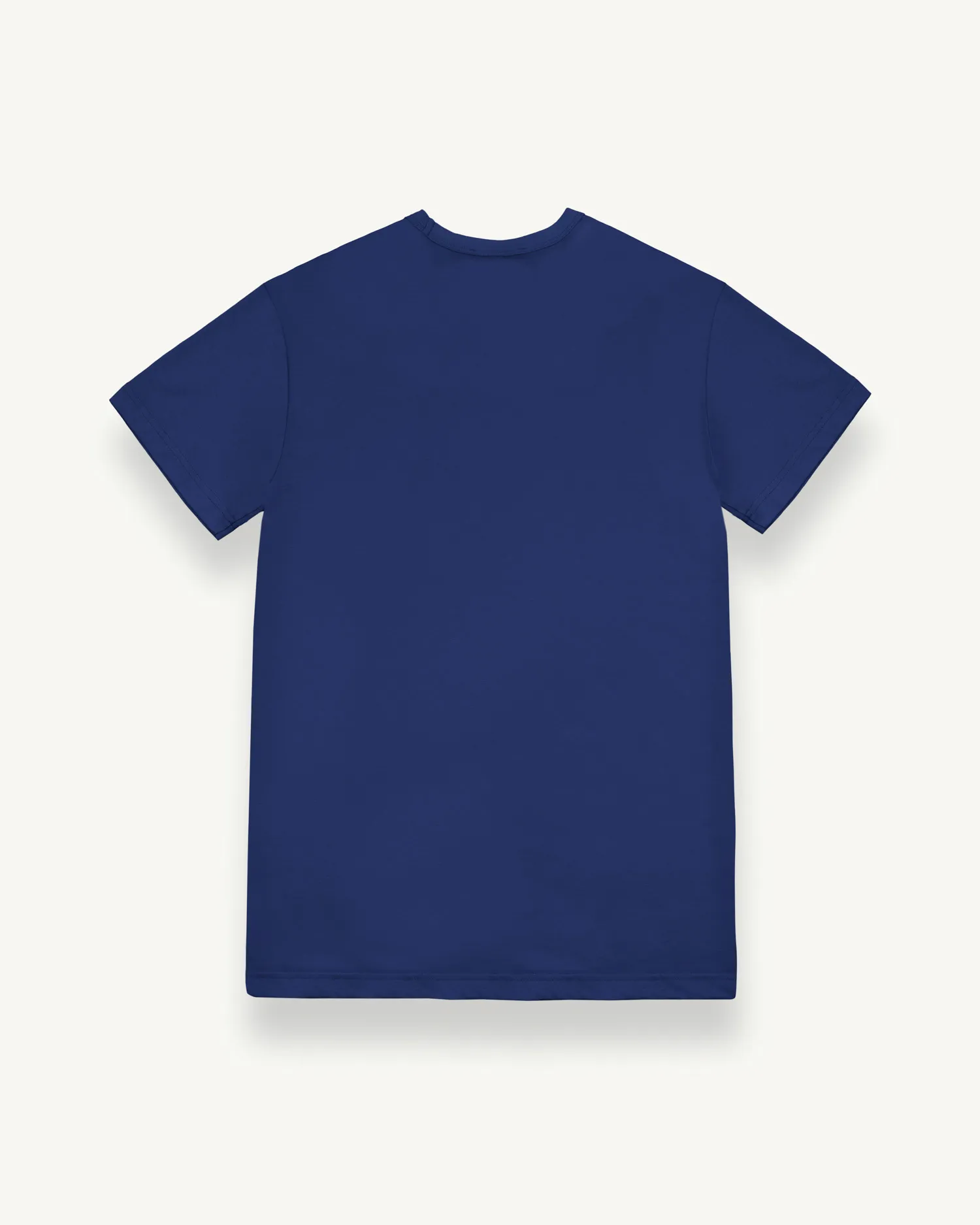 T-shirt blu royal mezza manica con logo bollo stampato sul petto