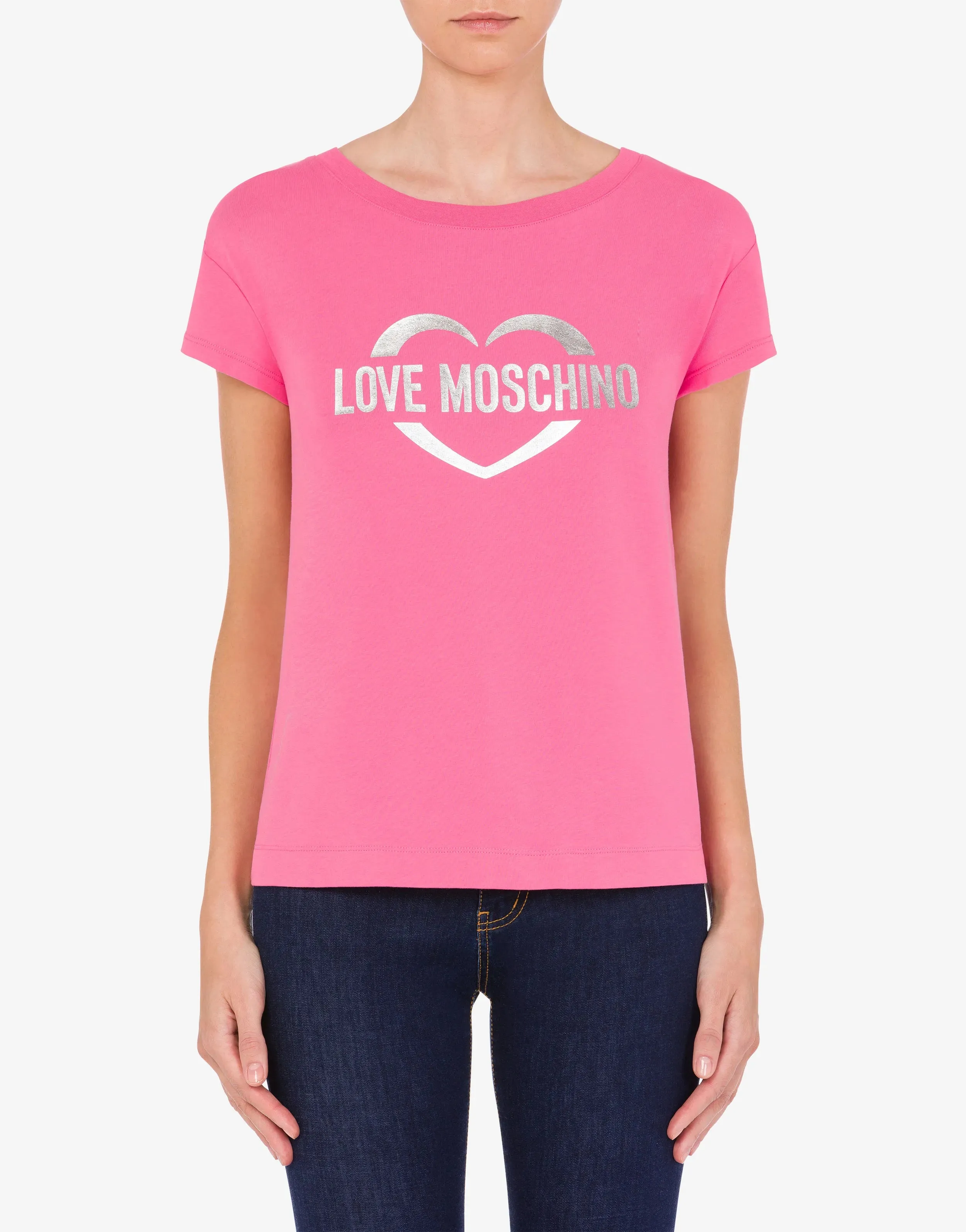 T-Shirt con Logo Love Moschino / Rosa