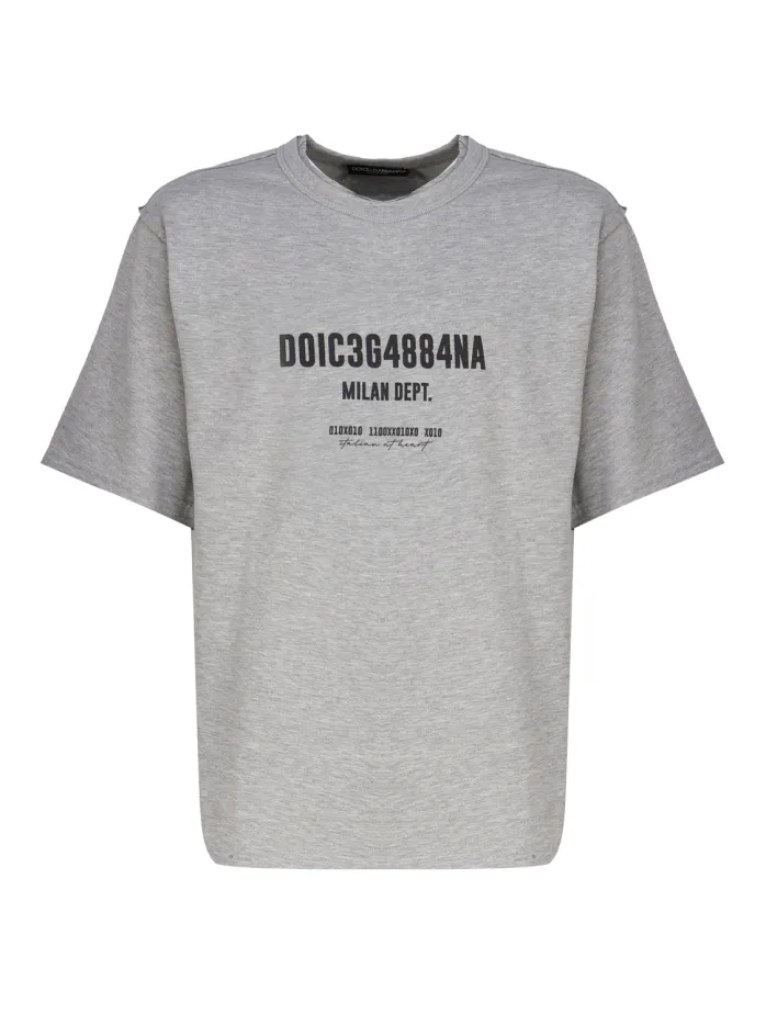 T-SHIRT IN COTONE INTERLOCK CON STAMPA LOGO