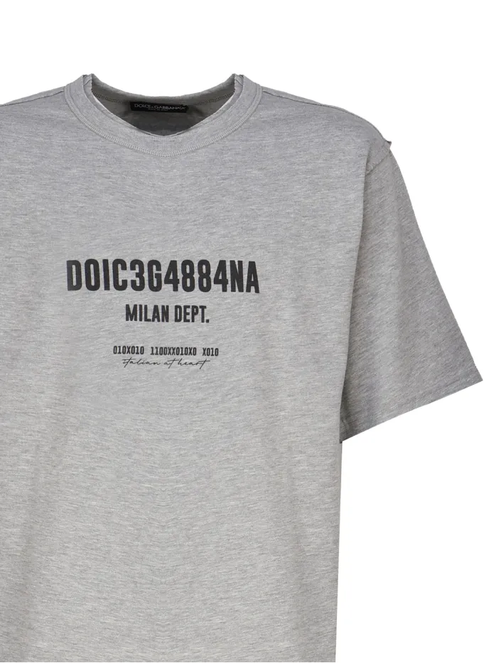 T-SHIRT IN COTONE INTERLOCK CON STAMPA LOGO