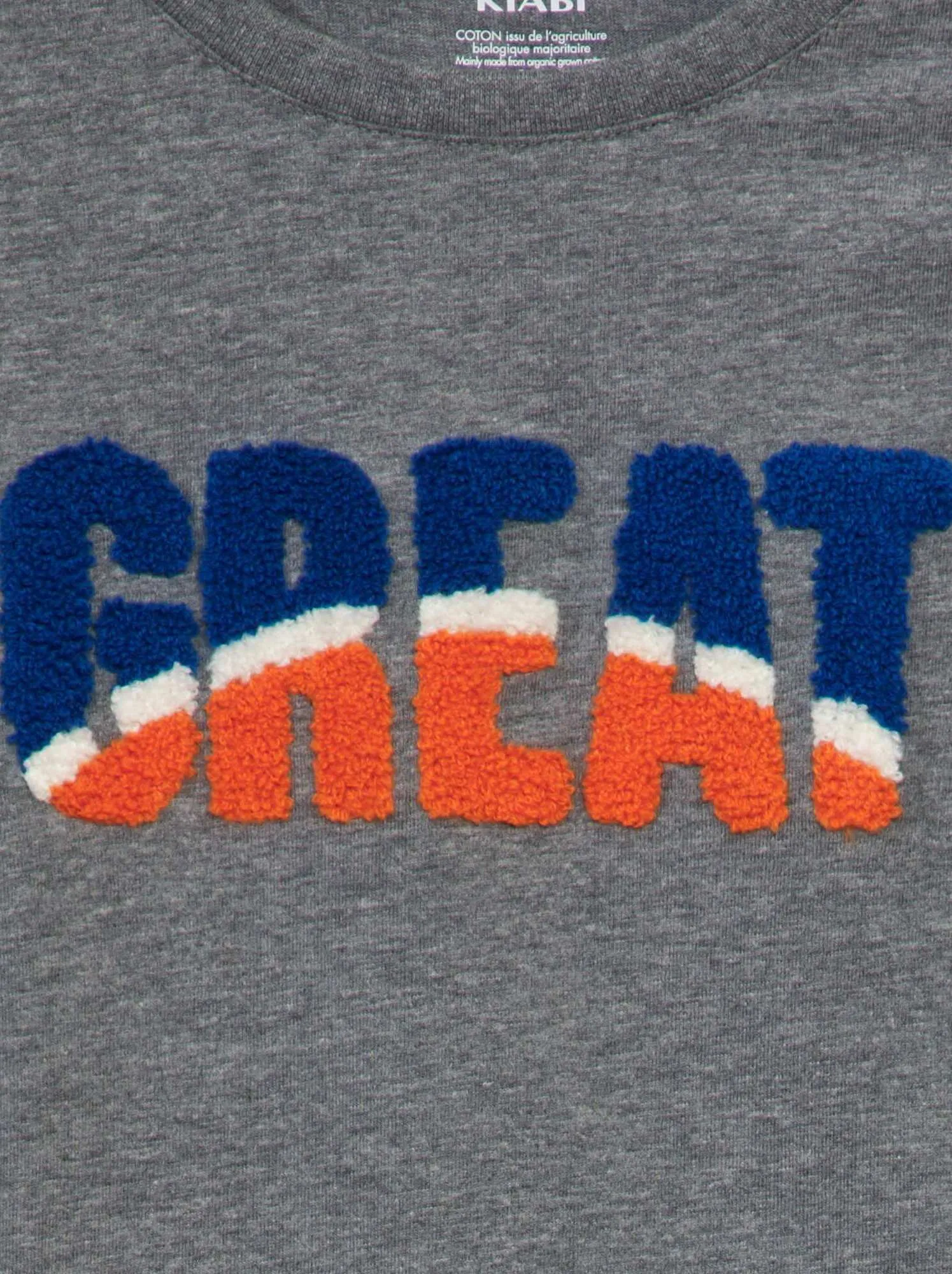 T-shirt maniche lunghe 'Great' - GRIGIO