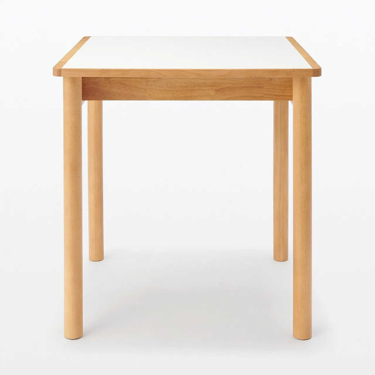 Tavolo in legno dell'albero della gomma con piano melaminico quadrato piccolo 70x70 cm