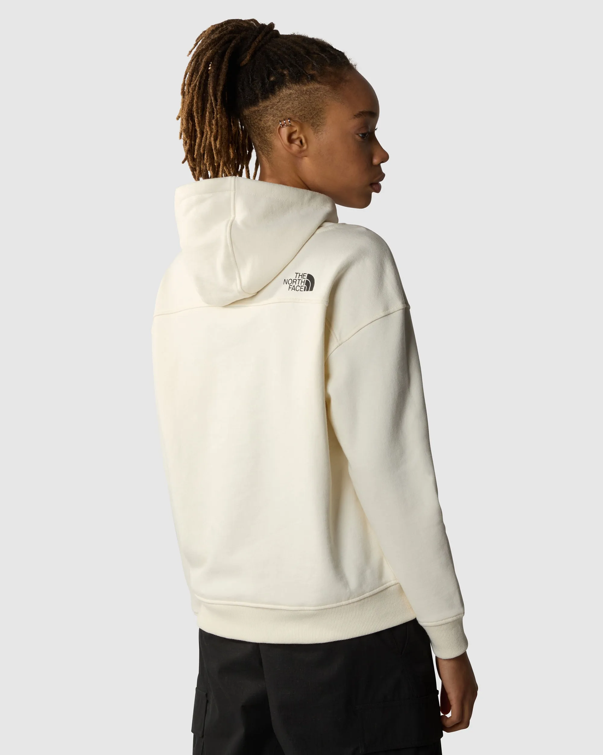 The North Face Felpa Con Cappuccio Drew Peak Big Logo Bianco Donna