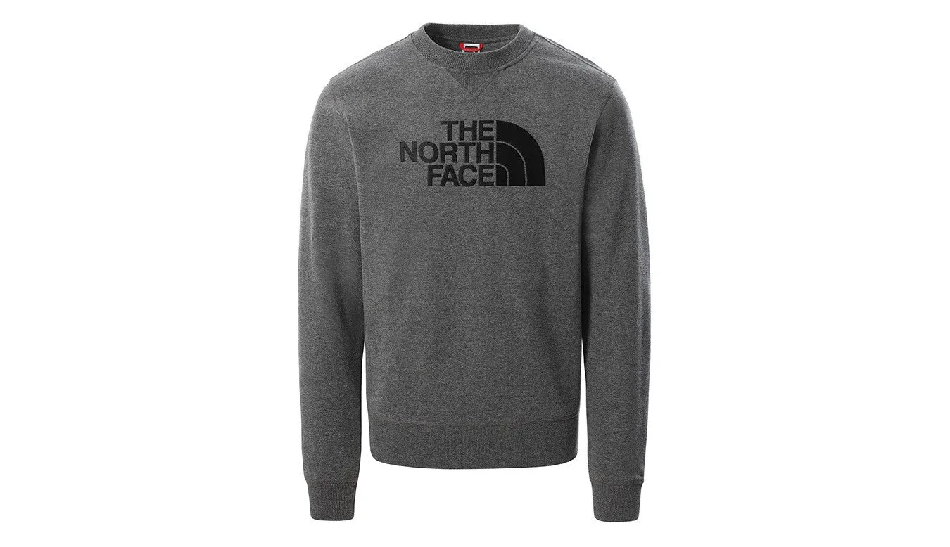 The North Face Felpa girocollo da uomo con logo ricamato Drew Peak Crew NF0A4T1EDYY1 grigio-nero