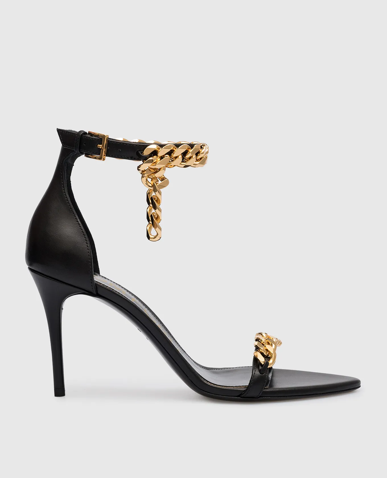 Tom Ford Sandali in pelle nera con catena W3080TLCL002