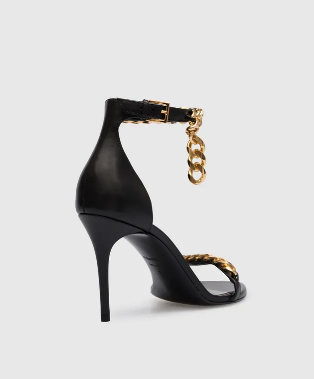 Tom Ford Sandali in pelle nera con catena W3080TLCL002