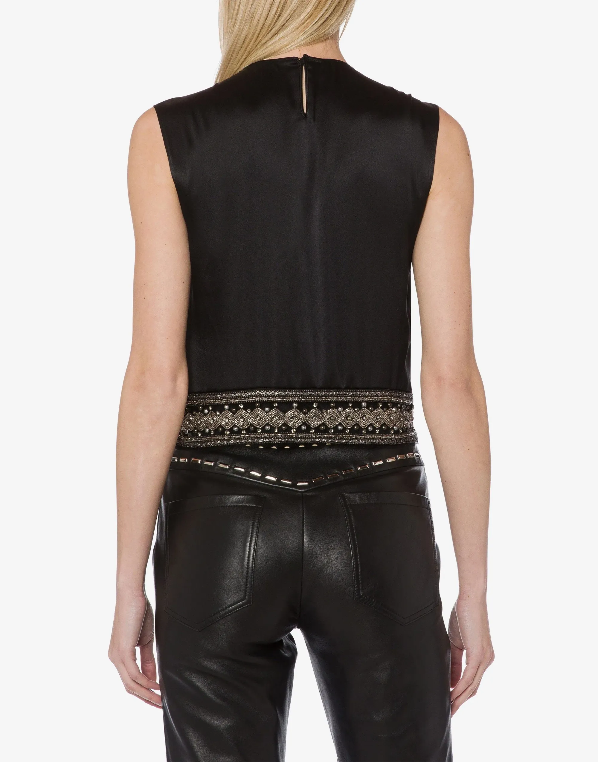 TOP NERO IN TULLE