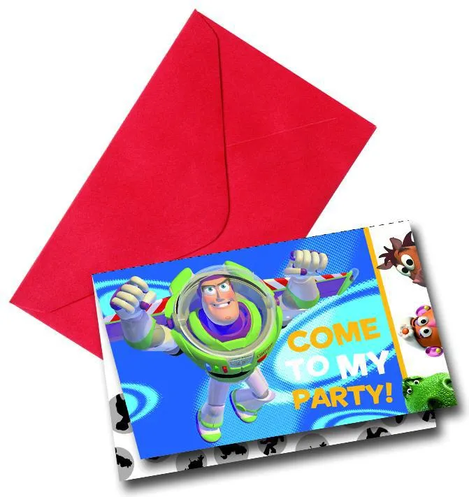Toy Story Power Invitations Pack di 6