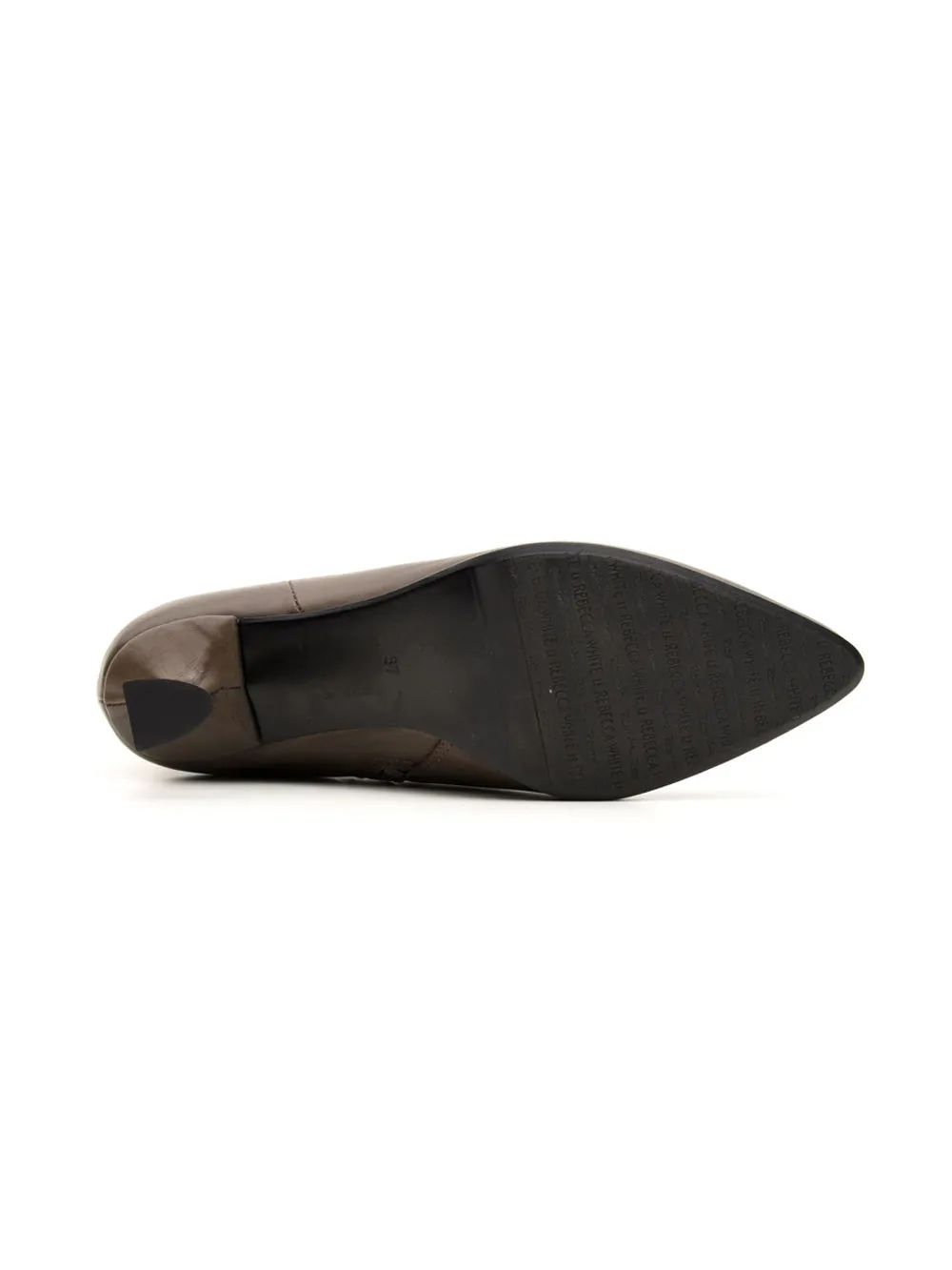 Tronchetto grigio donna in pelle con tacco basso