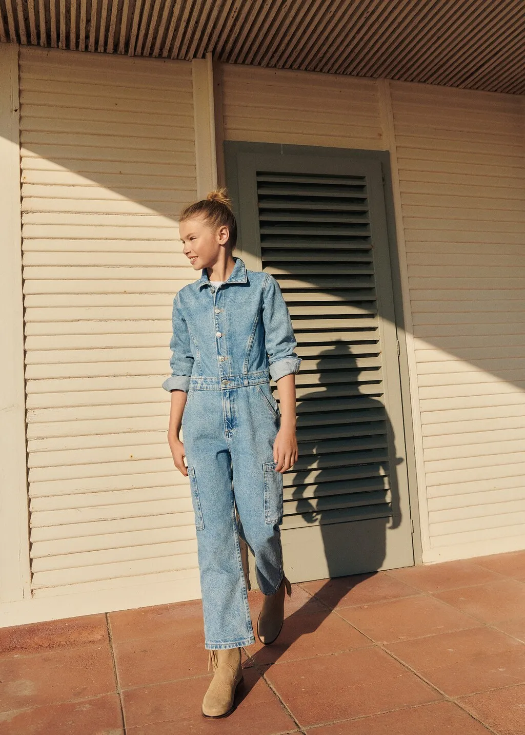 Tuta denim cargo
