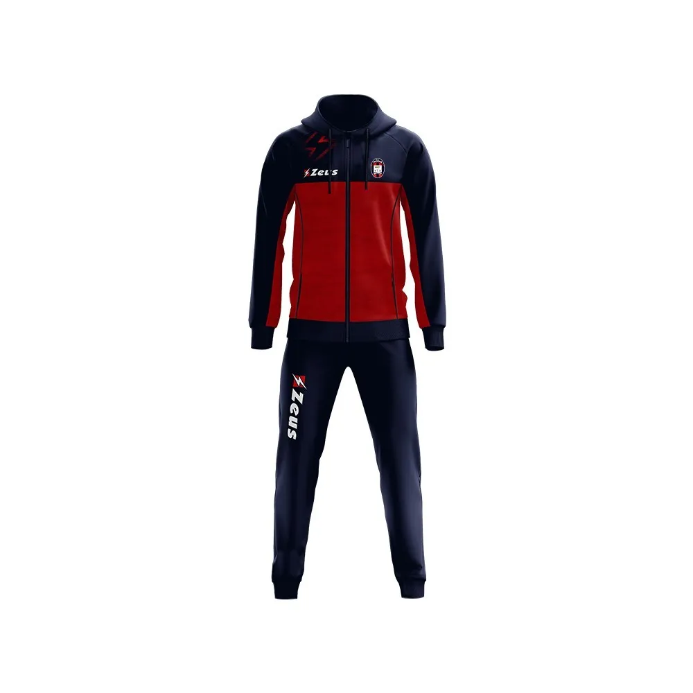 TUTA PASSEGGIO F.C. CROTONE ROSSO/BLU 2020/21 CON CAPUCCIO