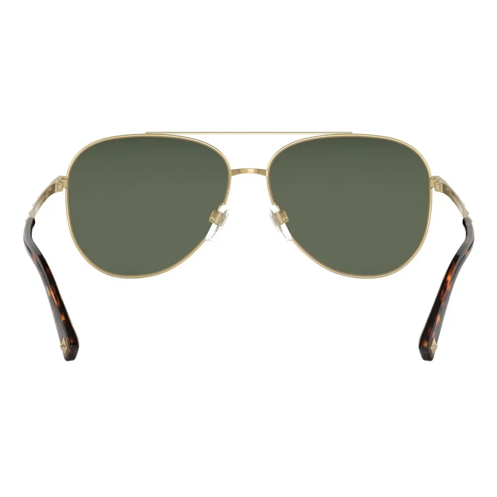 Valentino - Occhiale da Sole Pilot in Metallo Stud - Oro Verde - Valentino Eyewear