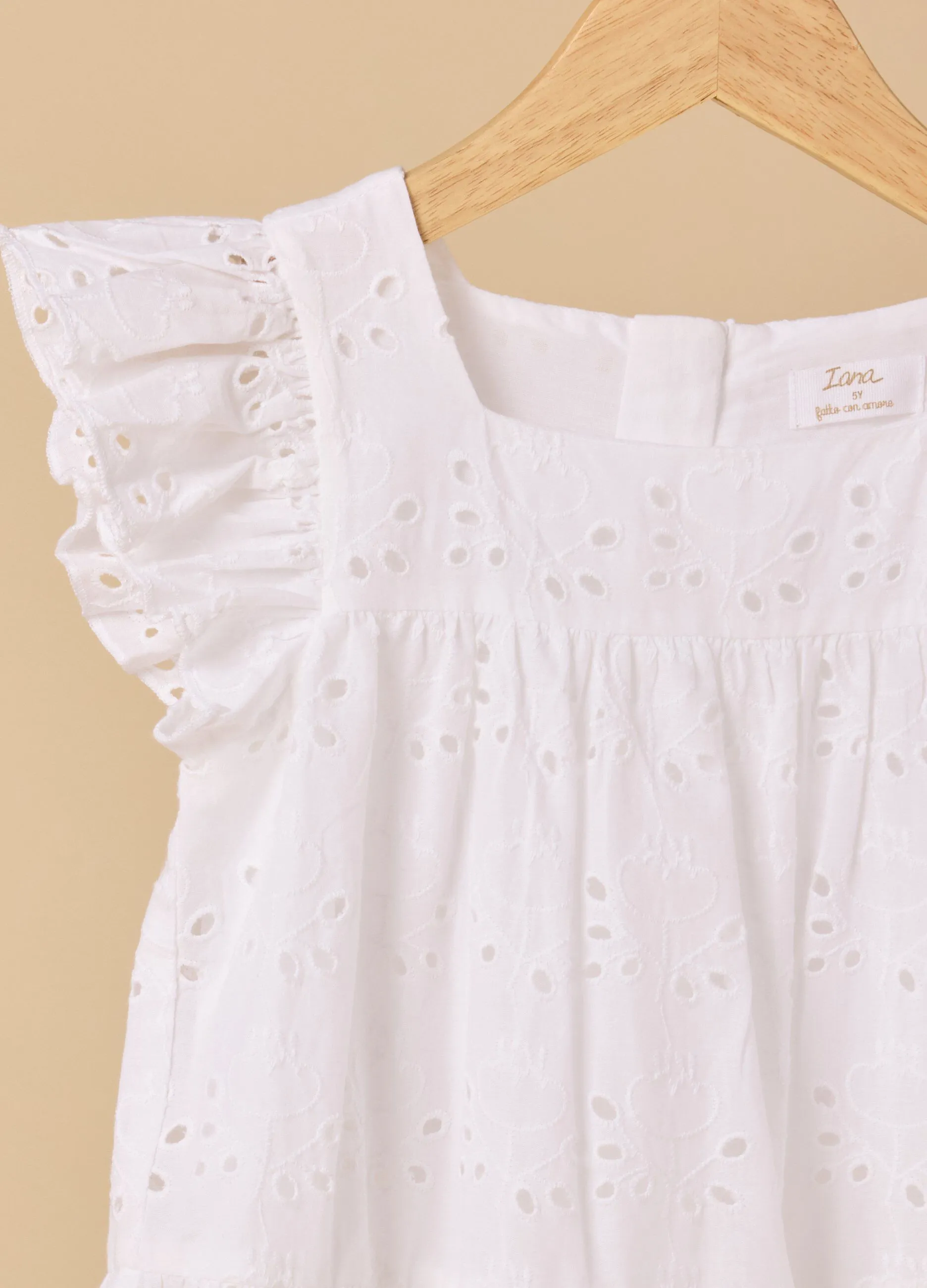 Vestito a balze IANA in puro cotone Sangallo bambina