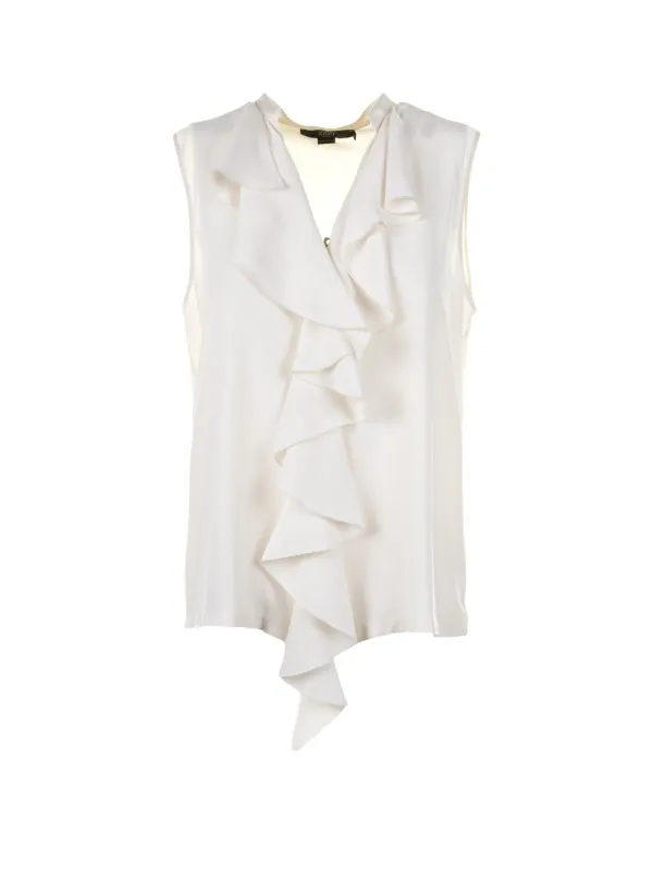 White sleeveless blouse