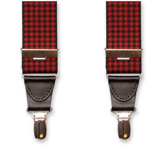 XIV Bretelle Pied de Poule - Nero-Rosso