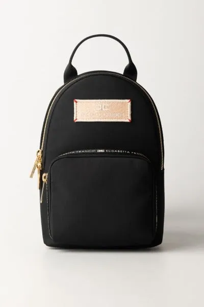 Zainetto in nylon con logo Black