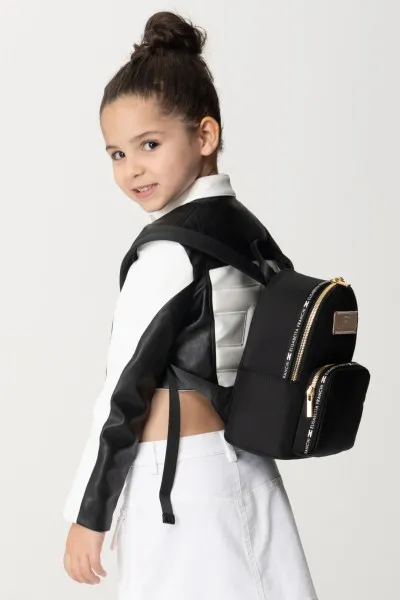 Zainetto in nylon con logo Black