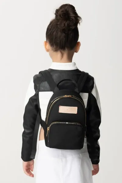 Zainetto in nylon con logo Black